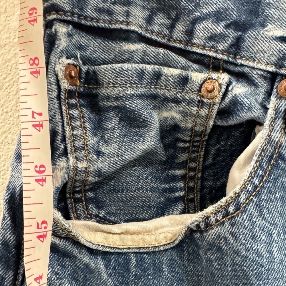 Levi’s Men’s 501 Straight Fit 100% Cotton Button Fly Denim Blue Jeans Size 38 - Picture 9 of 16